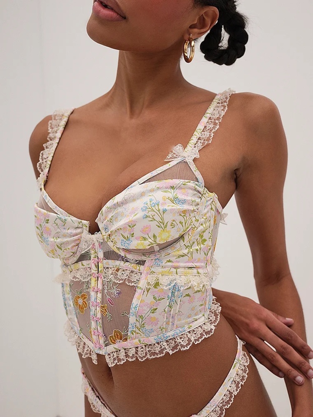 For love and lemons glitter garden bustier top